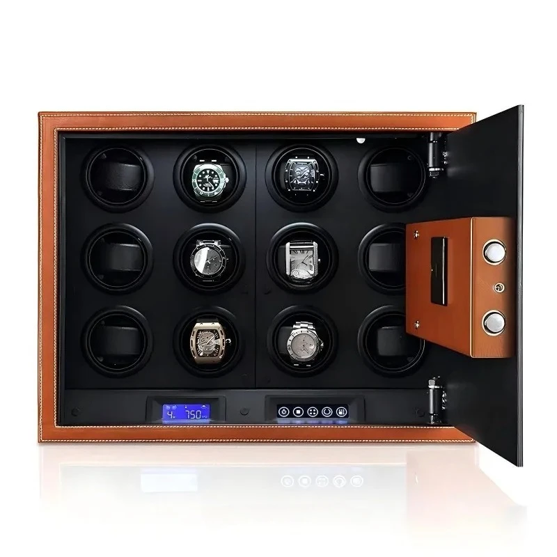 

High Quality Watch Winder Safe Box with Microfiber Leather Touch Screen LCD Light Automatic Winding Model WDS-LT-SPU