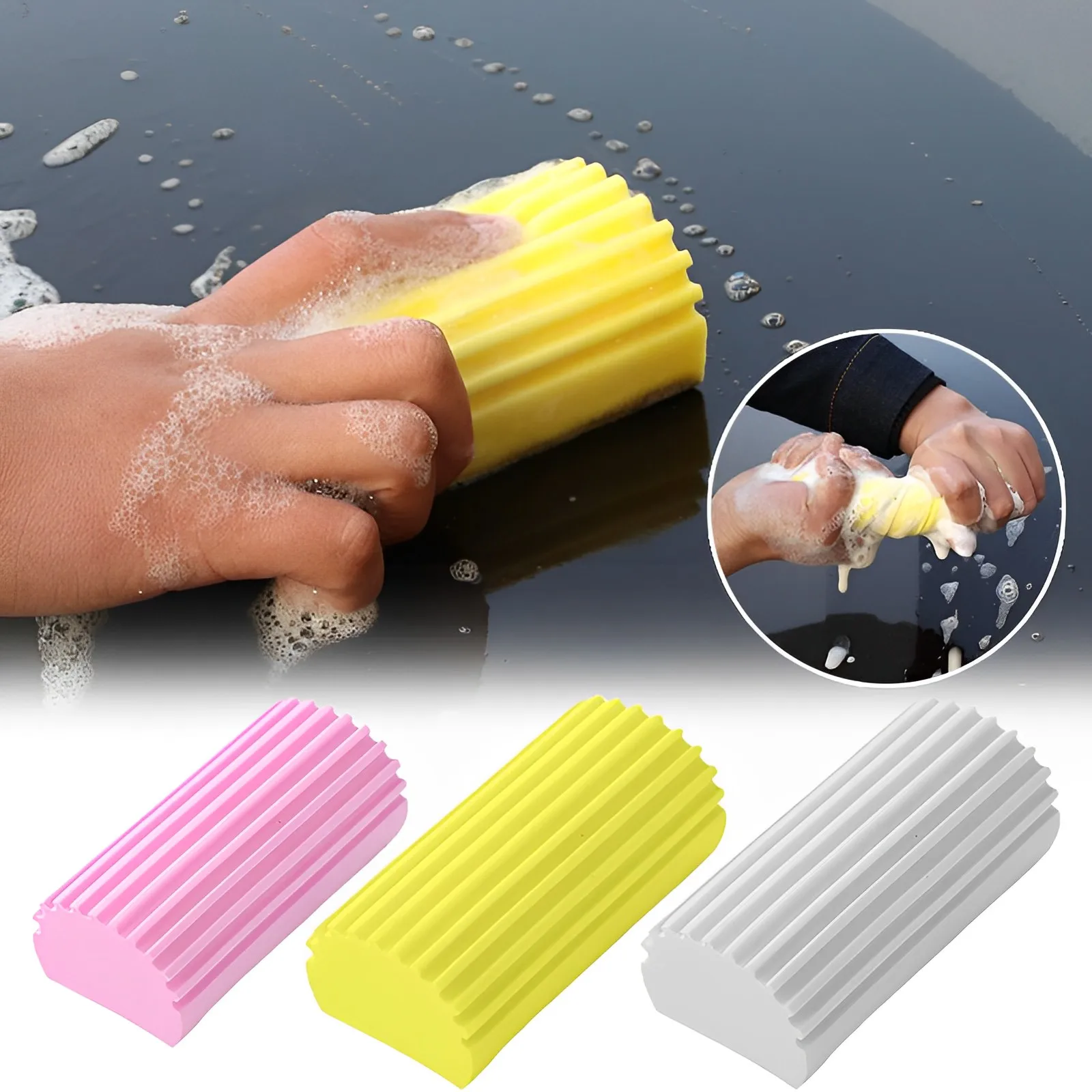 Car Damp Clean Duster Sponge Super Absorbent Car Cleaning Wax Polishing Sponge Multi-purpose Auto Wash Brush Car Cleaning Tools