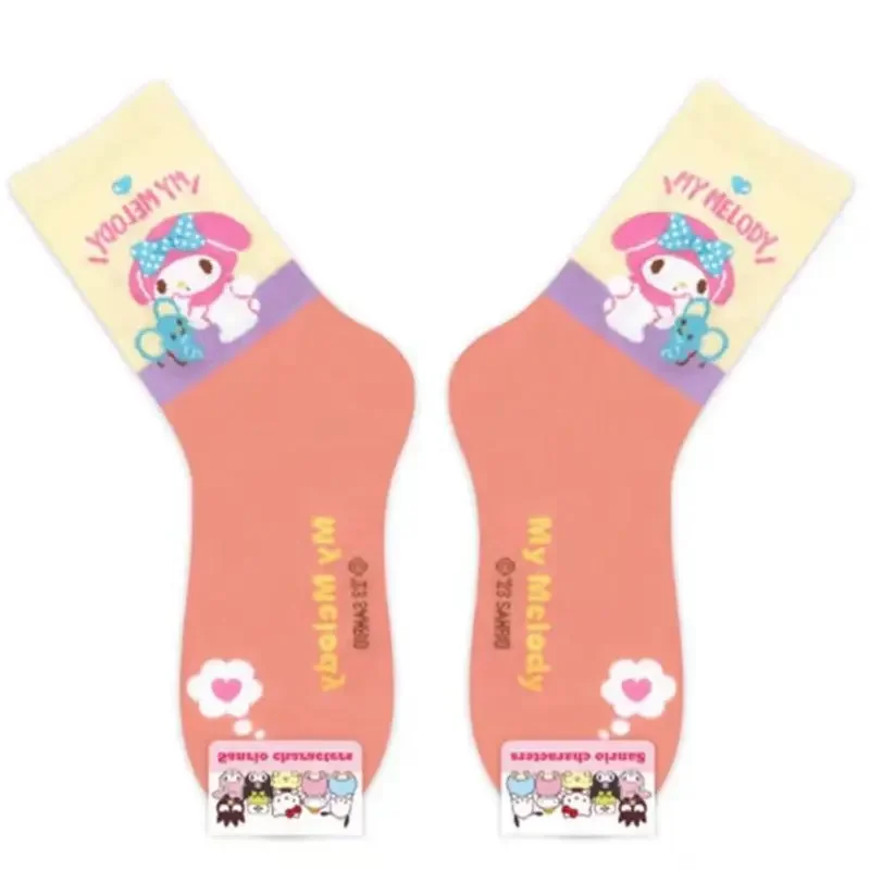 Kaus kaki lucu Sanrio Kuromi stoking siswa anak-anak Cinnamoroll kaus kaki olahraga katun My Melody mewah Y2K Hello Kitty Things Girl