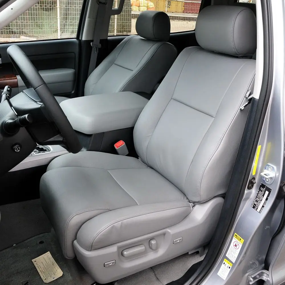 For Toyota Tundra CrewMax 2006 2007 2008 2009 2010 2011 2012 2013 PU Leather Custom Car Seat Covers Set Protector Accessories