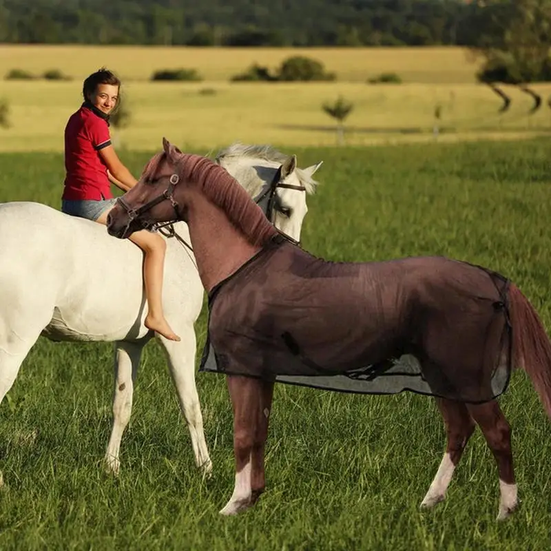 Hojas de malla transpirable para moscas de caballo, hojas ajustables para el cuidado de los caballos, hoja para moscas, protección UV, transpirable, ligera, protección para caballos