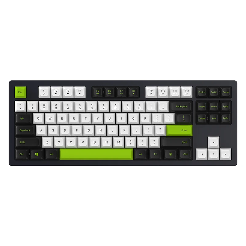 Clavier mécanique en métal 75% avec interrupteur vert PBT, capuchons continents, échangeable à chaud, filaire, RVB, rétro-4.2, clavier de jeu, 87 prédire, tout neuf, original