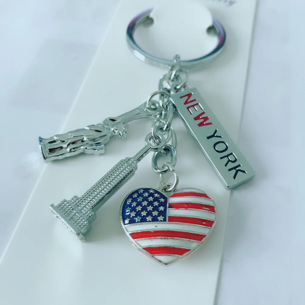 Durable Statue Of Keychain Portable American Independence Day Key Chain Patriotic Usa Elements Metal Key Ring Accessory Jewelry