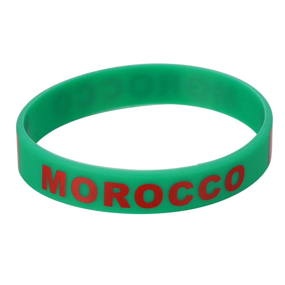 

6 Pcs Wrist Bands Silicone Bracelet International Flag Braclet Country Wristband Morocco