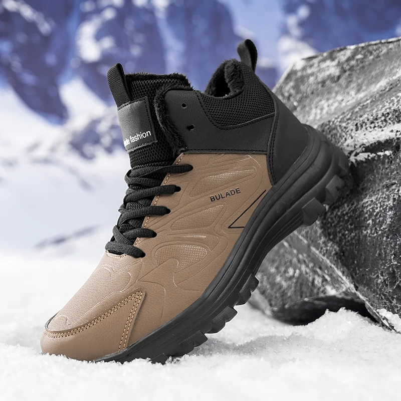 

Winter Snow Boots Men Shoes Anti-slip Breathable Casual Soft High-top Boots Men Plush Outdoor Wear-resistant Sport Boots Men