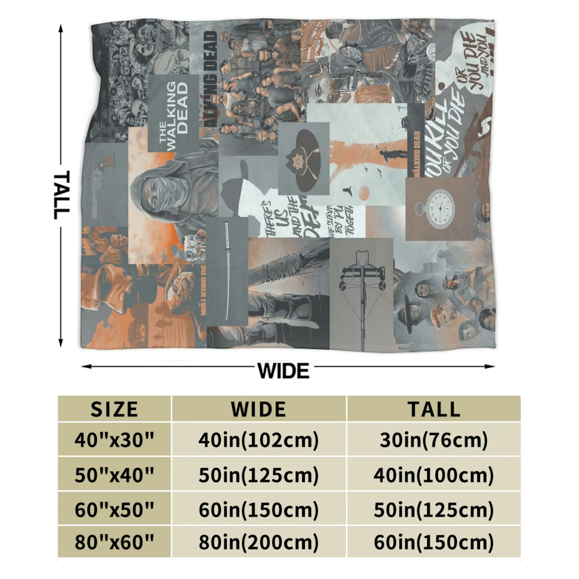 The Walking Dead Vintage Knitted Blanket Velvet Horror Movie Rick Grimes Daryl Dixon Warm Throw Blankets for Car Sofa Bed Rug - view 4