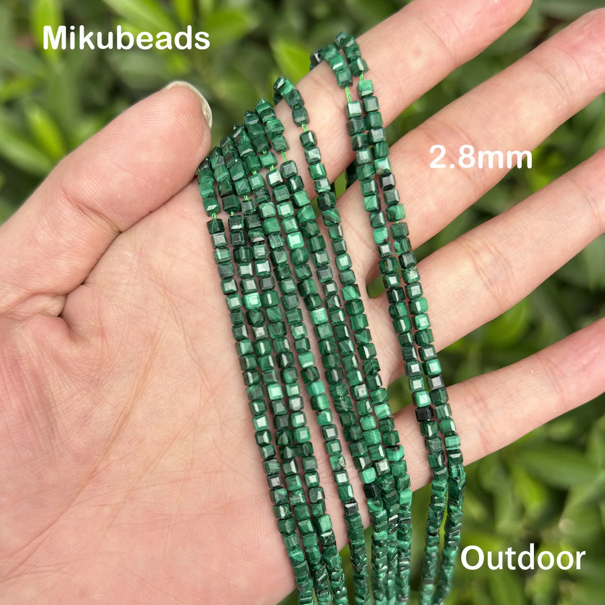 Wholesale Natural 2mm 2.8mm Malachite Faceted Cube Loose Beads For Making Jewelry DIY Necklace Bracelet Strand Popular