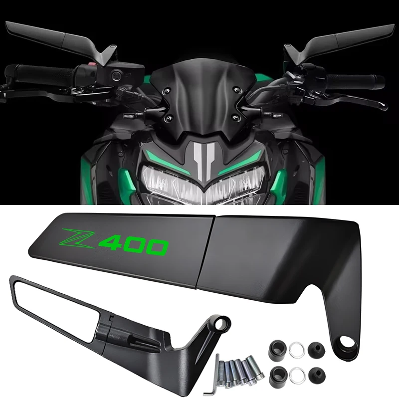Для KAWASAKI NINJA400 Z400 NINJA 400 Z400 модифицированные зеркала заднего вида для мотоцикла, ветрокрыло, регулируемые вращающиеся боковые зеркала