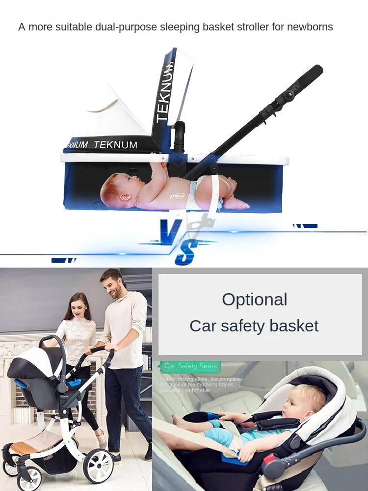 Il passeggino Tqh può sedersi e sdraiarsi a due vie High Landscape Baby Car neonato passeggino per dormire