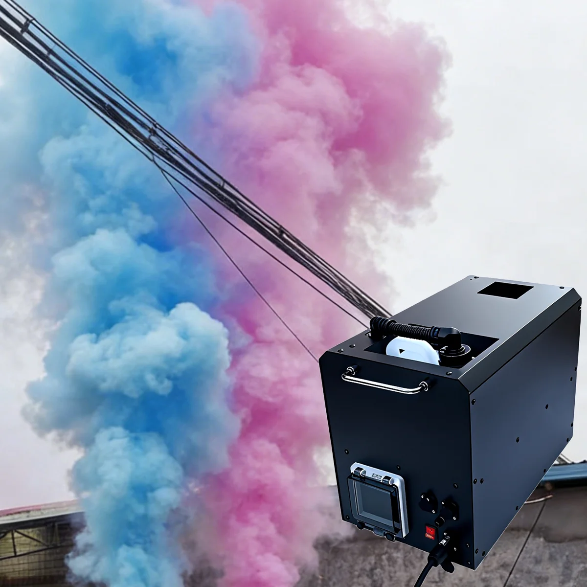 3500W Colorful Fog Smoke Machine with 10-12m Spray Distance Stage DJ Wedding Party  Effect Use Fog Machine Liquid Gender Reveal