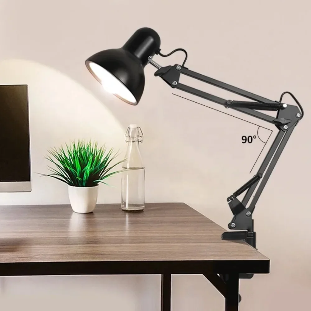 Modern Folding Iron Long Arm Table Light Working Lamp Bedroom Side Reading Lamp Home Decor Table Lamp