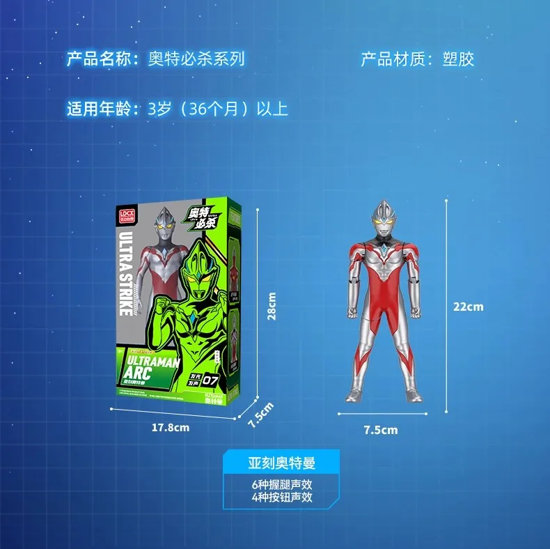 Oryginalna figurka akcji Ldcx Ultra Strike Series Nowa zabawka Zero Tiga Ultra Ozdoby Anime Gadżety dla chłopców Prezenty dla dzieci