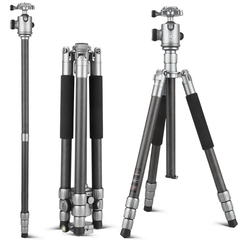 QZSD 160CM High Colorful Professional Carbon Fiber Tripod Stand With Panoramic Ball Head For DSLR Digital Video Camera