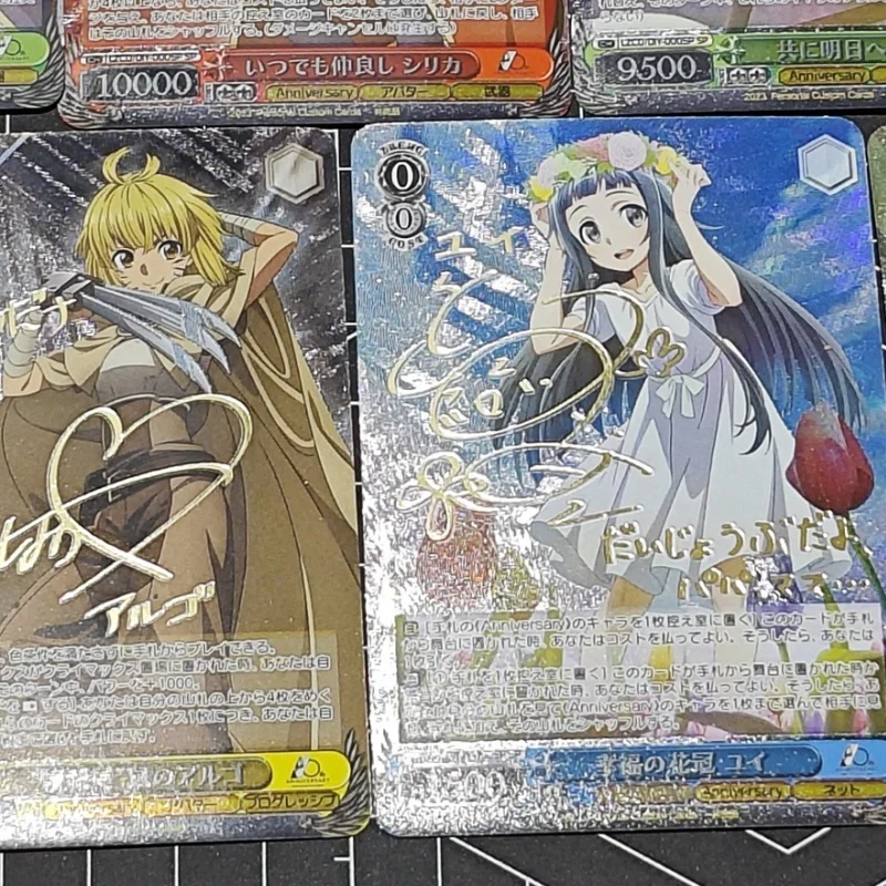 ACG WS Cards Kirito Yuuki Asuna Yui Alice Eugeo Suguha Golden Sign Anime Game Characters DIY Toys Collection Color Flash Cards ﻿