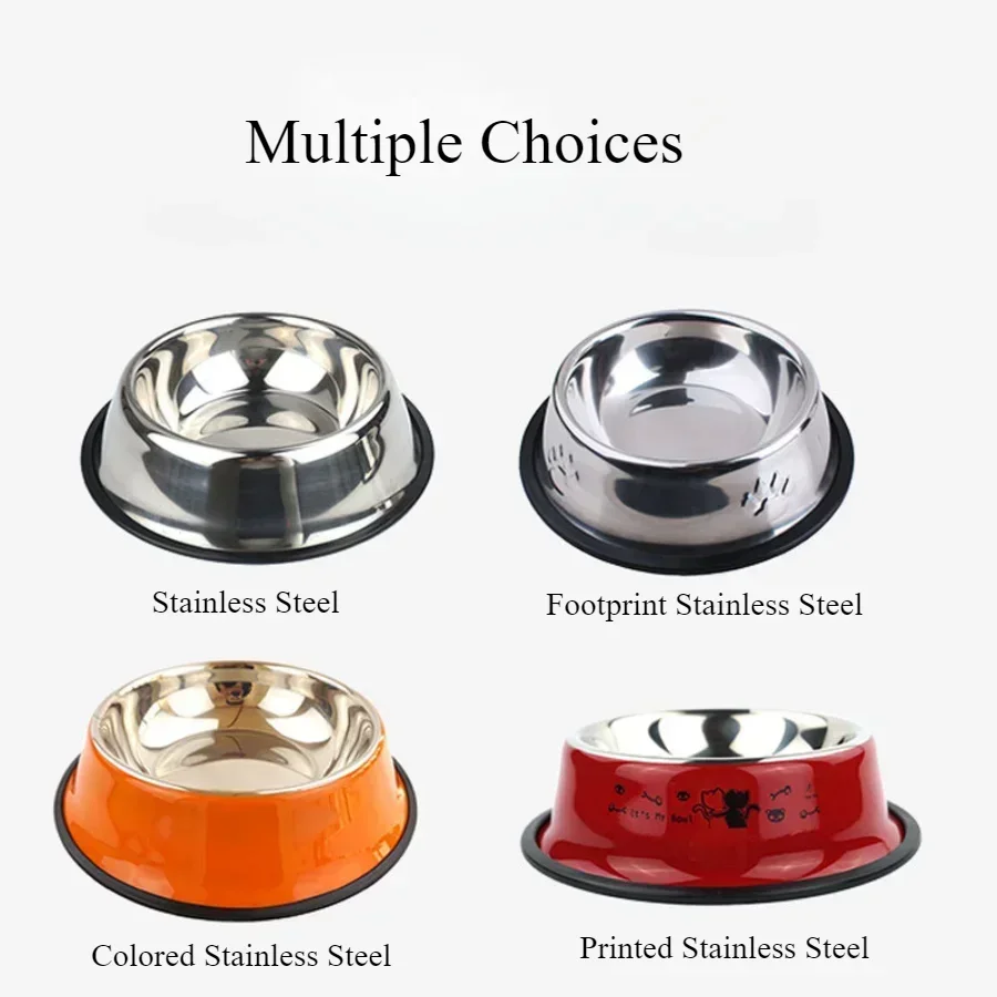 1PC Stainless Steel Dog Bowl Cat Bowl Non-slip Large Dog Food Basin Dog Basin Stainless Steel Pet Bowl Pet Supplies