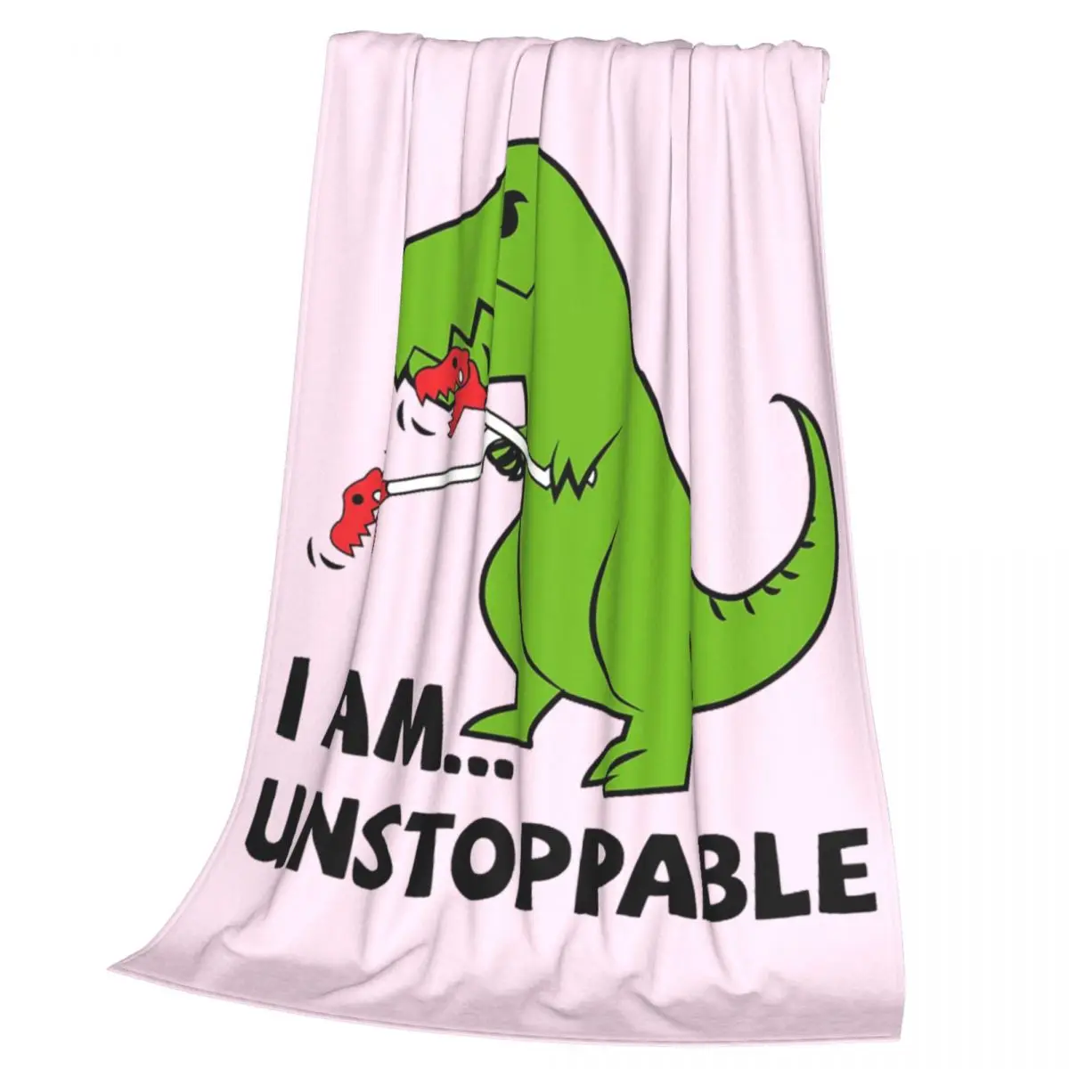 I Am Unstoppable T-rex Blankets Soft Warm Flannel Throw Blanket Bedspread for Bed Living room Picnic Travel Home Sofa