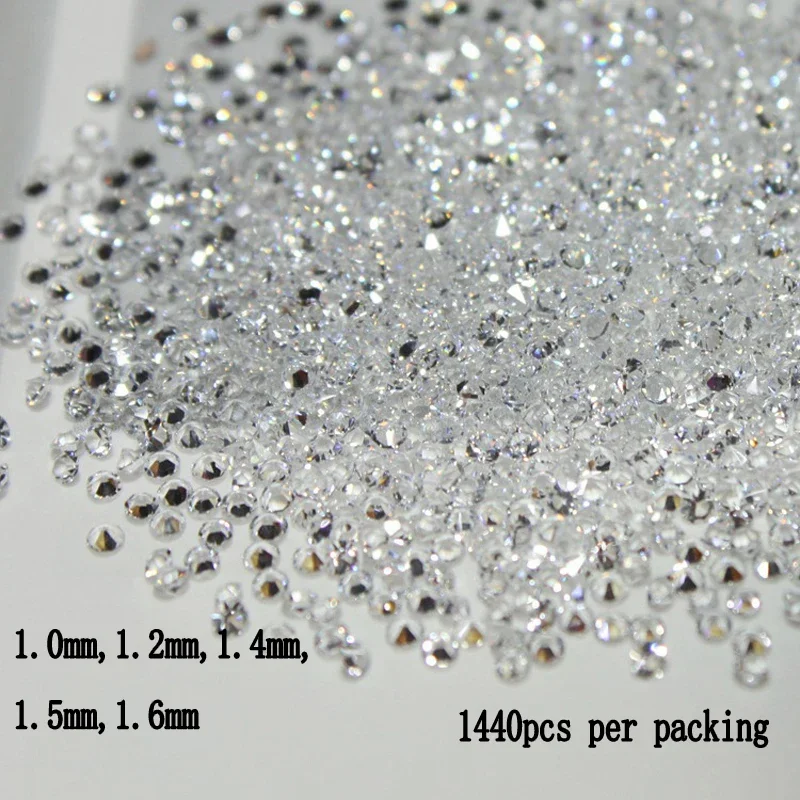 2021 New All Sizes 1440pcs Crystal Chaton Nail Art Rhinestone Micro Manicure Decoration Tiny Mini Rhinestones Glass