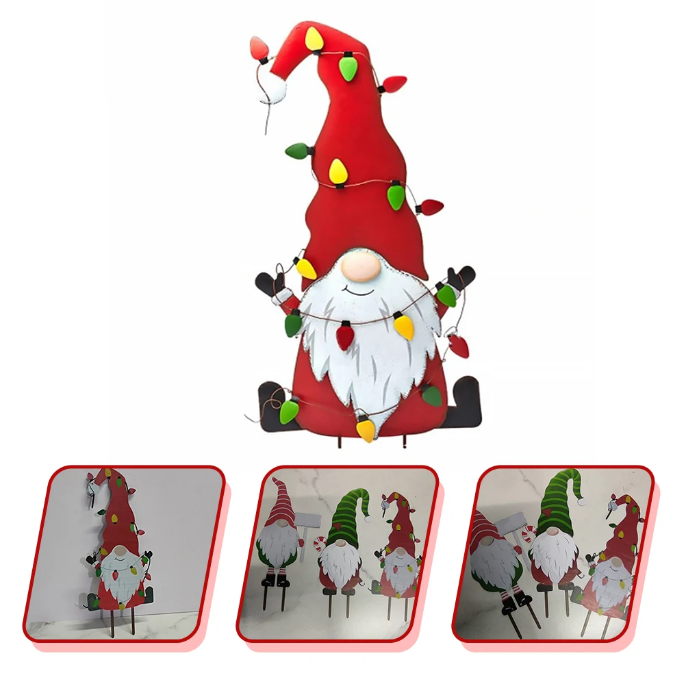 

Iron Art Dwarf Stakes Clear Lines Creative Shapes Unique Feel Garden Decor Christmas Supplies Festive Iron Decorations
