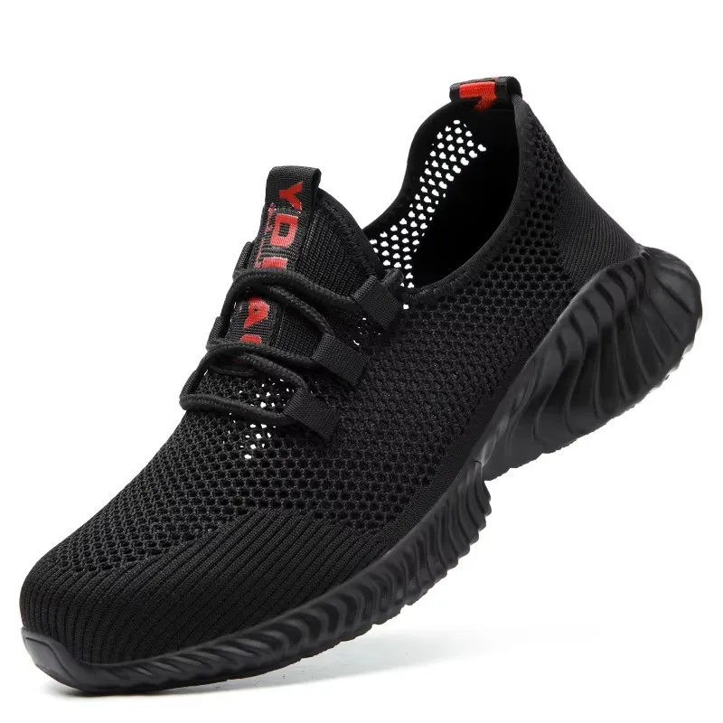 Ademende werkschoenen voor heren Zomerveiligheidsschoenen Lichtgewicht beschermende sneakers Veiligheidsschoenen met stalen neus Heren lekbestendige laarzen