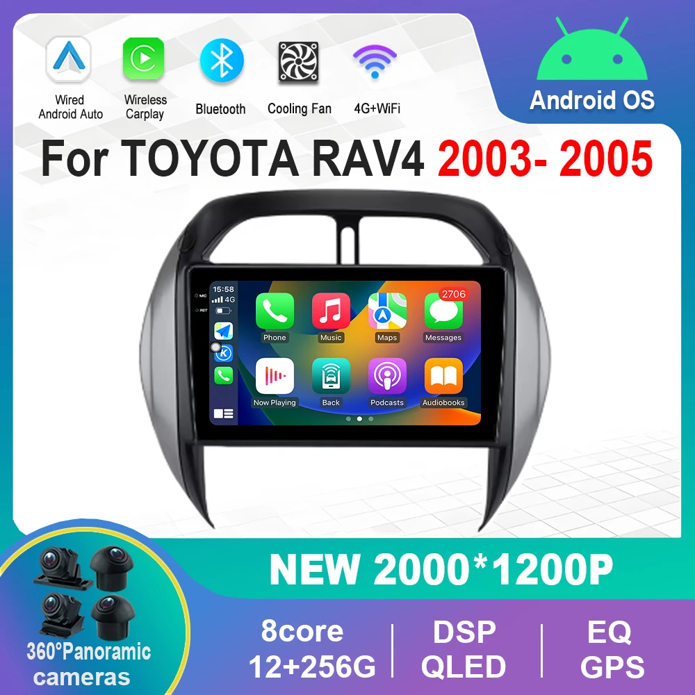 

Video Multimedia Player Android Car OS 9 inch for TOYOTA RAV4 2003 - 2005 GPS Navigation Bluetooth Auto Tools WiFi QLED Screen