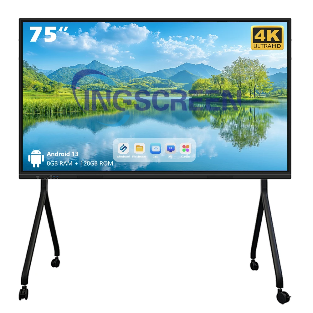 65 75 86 Inch 4K Electronic Smartboards Interactive Classroom Digital Board IR Interactive Whiteboard Smart Boards For Teaching