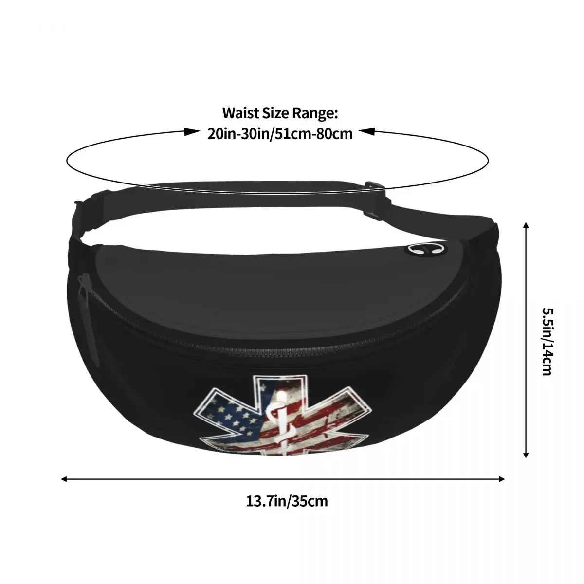 Emt Star Of Life Fanny Pack Vrouwen Mannen Custom Crossbody Heuptas Voor Lopende Telefoon Geld Zakje