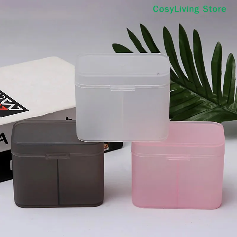 [CL]Cotton Pads Swab Nail Wipes Makeup Brushes Organizer Storage Box Holder Container Case Independent Double-Compartment[CL] view 2