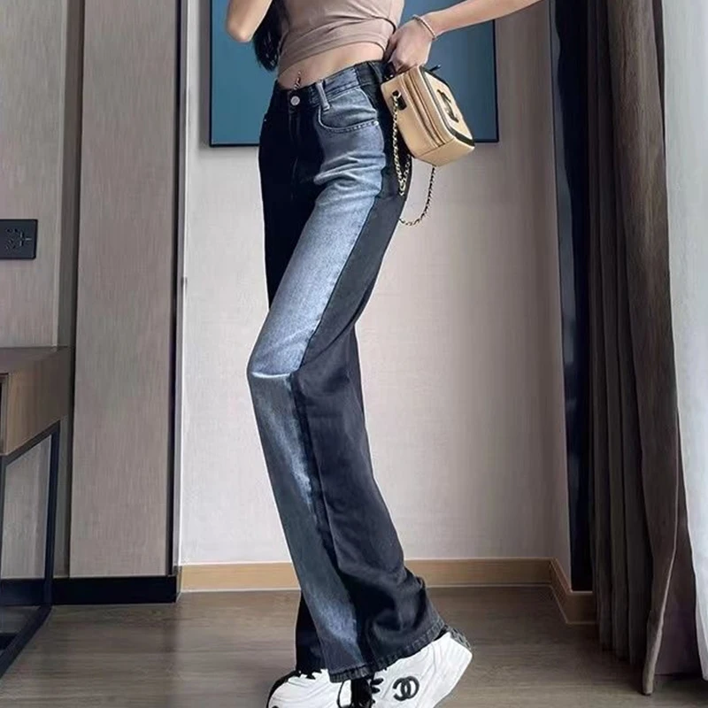 Vintage Jeans Woman Y2k Women's Pants Female Clothing Streetwear Korean Fashion Denim Straight Leg Jeans Woman High Waist 2022
