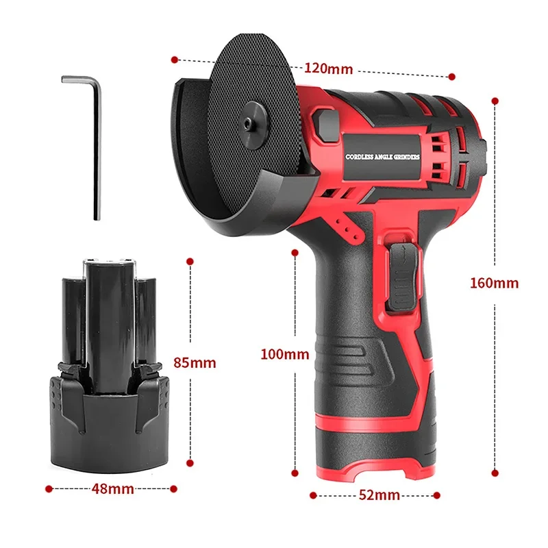 300W Cordless Angle Grinder Kits 3 inch Electric Polisher For 12V 2000mAh Makita Battery Metal Cutting Polishing Grinder Tools