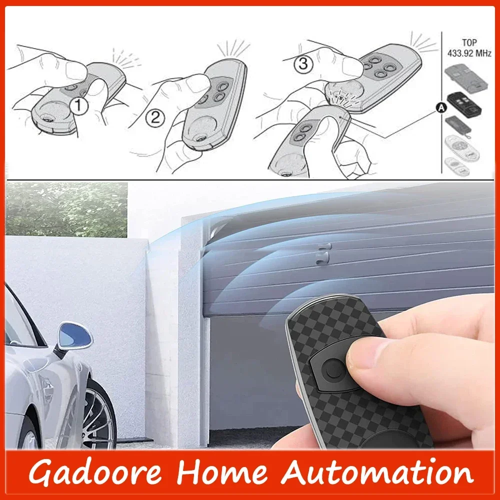 Gadoore TOP432 EV EE NA 433MHz Remote Garage Door Opener Compatible with TOP432 Came TOP342 - Replacement Transmitter