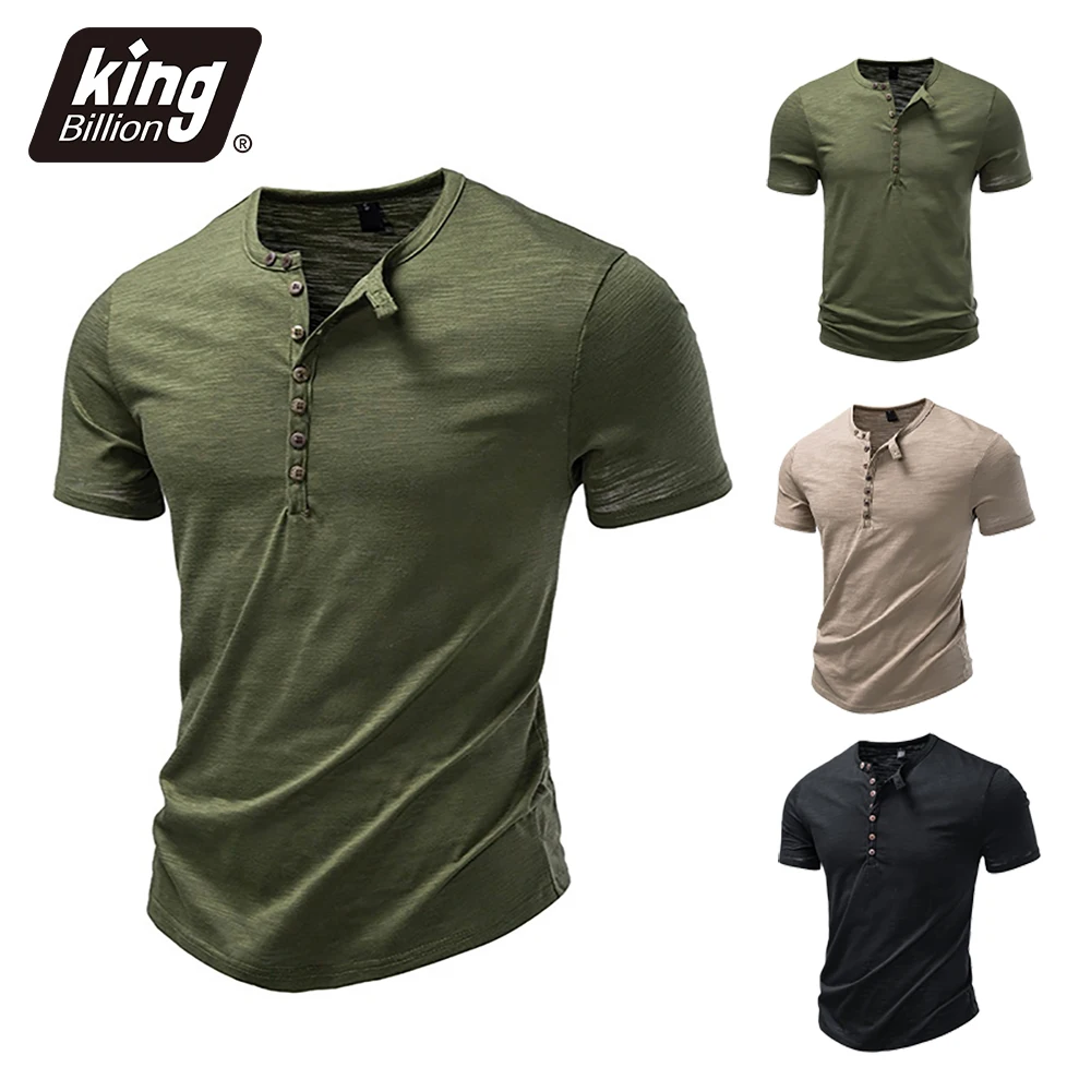 Herren Kurzarm Henley-Shirt Lässiges Atmungsaktives Baumwoll-T-Shirt Einfarbig Stylische Oberteile Henley-Ausschnitt Knopfleiste Modisches Herren-T-Shirt