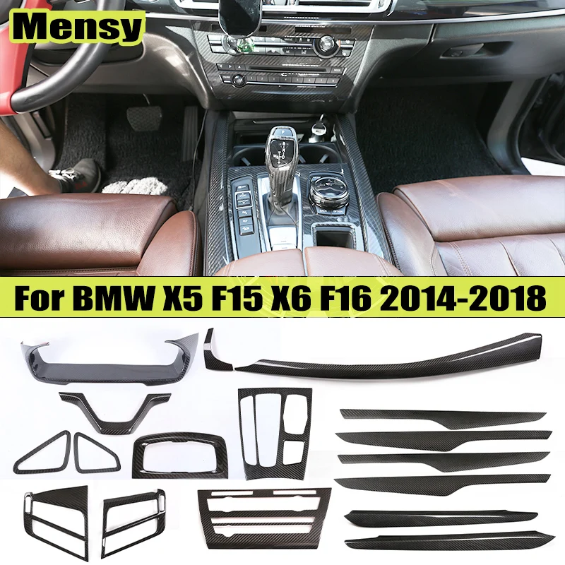 

For BMW X5 F15 X6 F16 2014-2018 Car Interior Cover Trim Decoration Real Carbon fiber Auto Accessories