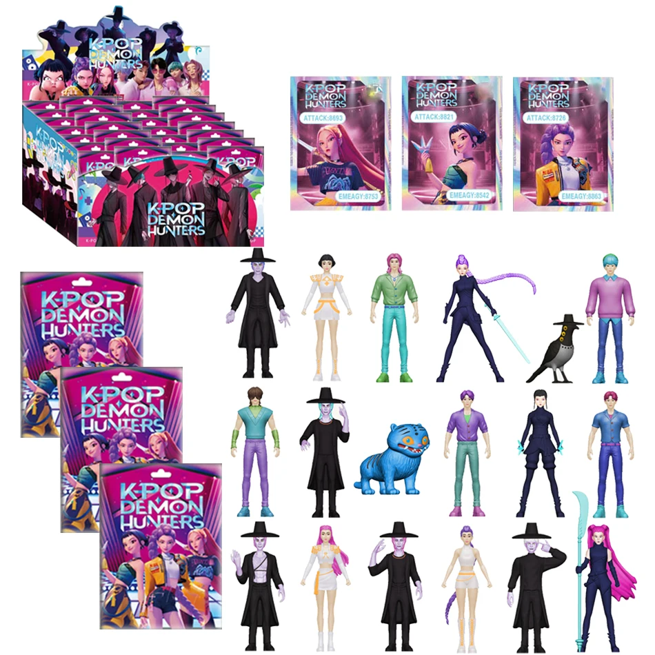 

Anime Kpop Demon Hunters Blind Box Figure Action Figurine Kits PVC Model Toys Matching cards Wholesale Card Surprise Bag Gift
