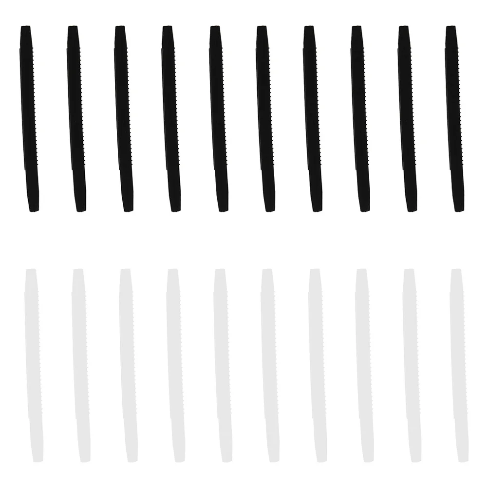 40 قطعة من أطراف نهاية النظارات من السيليكون البديل المضاد للانزلاق، أغطية معبد أسود وأبيض، واقيات الساق للرياضات الخارجية