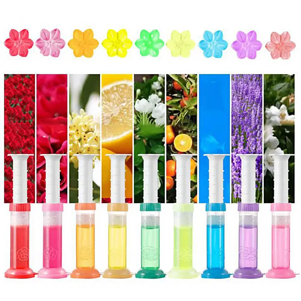 Toilet Cleaner Gel Small Flower Shape Aromatic Sealed Needle Remove Odors Multi Flavors Air Freshener Fragrance Deodorant Home