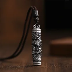Vintage Zodiac Dragon Pendant Men Choker Accessories Ethnic Style Amulet Dharma Blessing Character Fu Necklace Women Jewelry