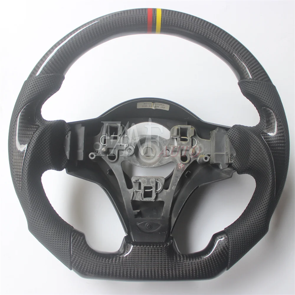 Replacement Real Carbon Fiber Steering Wheel with Leather for Toyota Yaris Vios 2008-2011