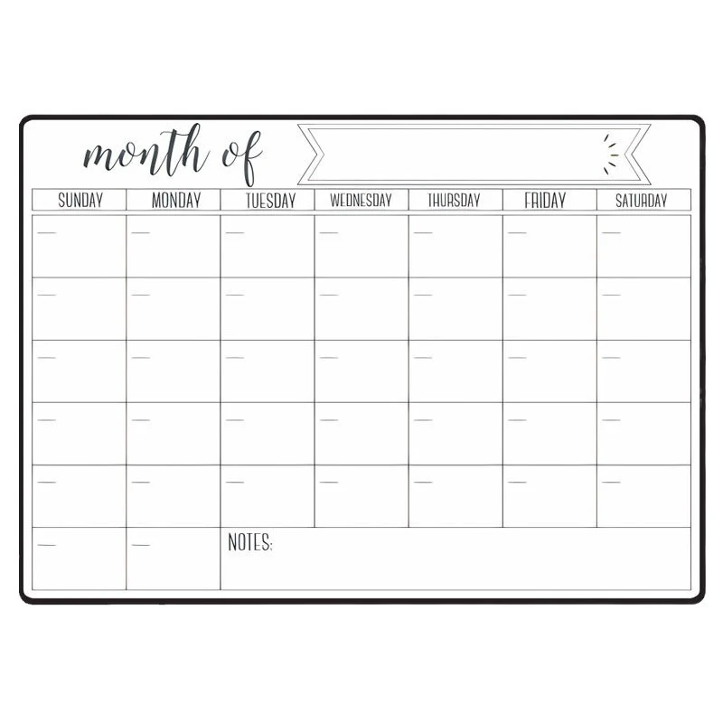 A3 Size Magnetic Dry Erase Whiteboard Blackboard Fridge Sticker Monthly Weekly Planner Calendar Table Message Board Menu