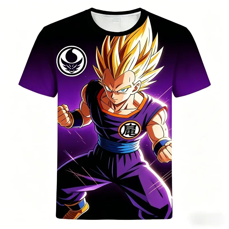Dragon Ball Goku Purple Galaxy 3D All Over Print Breathable Dark Anime T-Shirt Cyber Streetwear Unisex Top