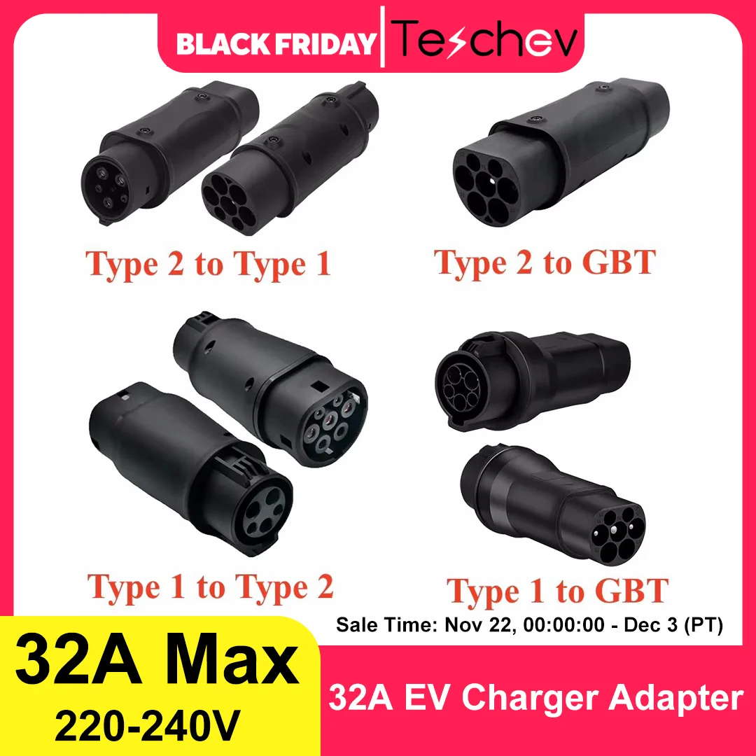 New Electric Vehicle Charging Connector Type 2 to Type 1 J1772 EV Adapter Type 2 to GBT EVSE Charger Type1 to GBT EV Adaptor