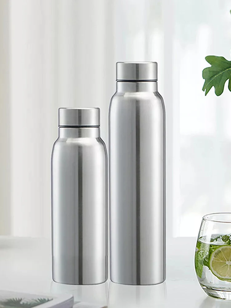 AliExpress TPXCKz Portable Sports Water Bottle 650ML 1000ML Stainless Steel Single Wall Large Capacity Kettle Outdoor Bicycle Sports Drinking