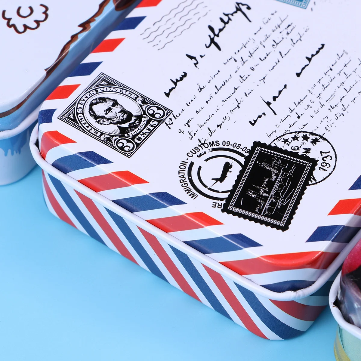 

6 pcs Iron Tin Box Design Decorative Storage Case For Jewelry Coins Cards Kids Family Gift 3.54X2.56X1.1Inch