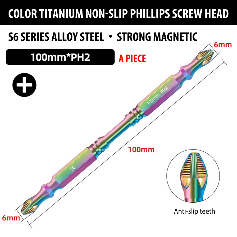 Non-Slip Magnetic Phillips Head STRONG MAGNET High Torque Hardness Screw 25/50/65/70/90/150mm 1/4