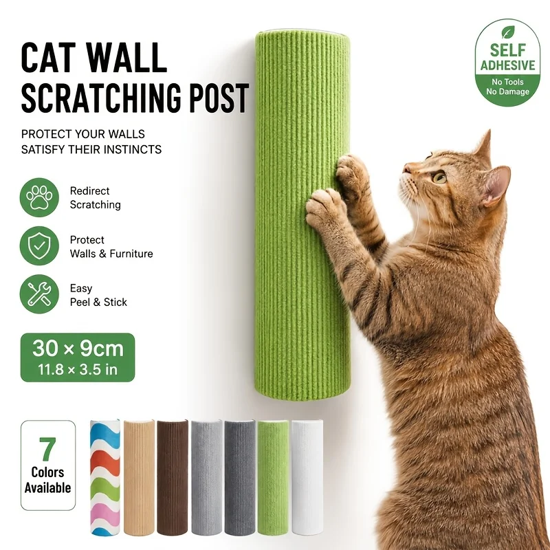 Cat Scratching Post, Creative Cylindrical Wall-Mounted Self-Adhesive Scratching Post, Combination Assembly Cat Wall Staircase