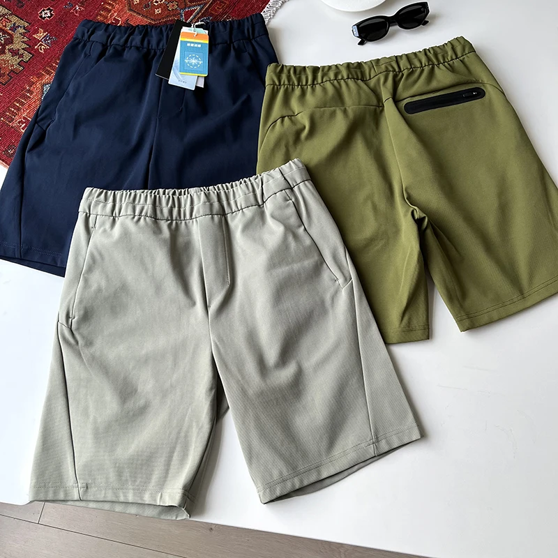 

3D Tailored Outdoor Summer Men's Fitn Sports orts Elastic Waist Five-Quarter Length Casual Pants Straight Leg Function S...