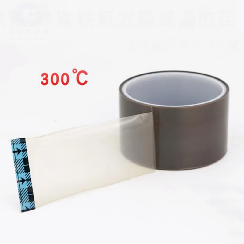10M 300 Degree Pure Film PTFE High Temperature Resistance Adhesive Tape Cloth Heat Insulation Sealing Machine Thickness 0.08mm