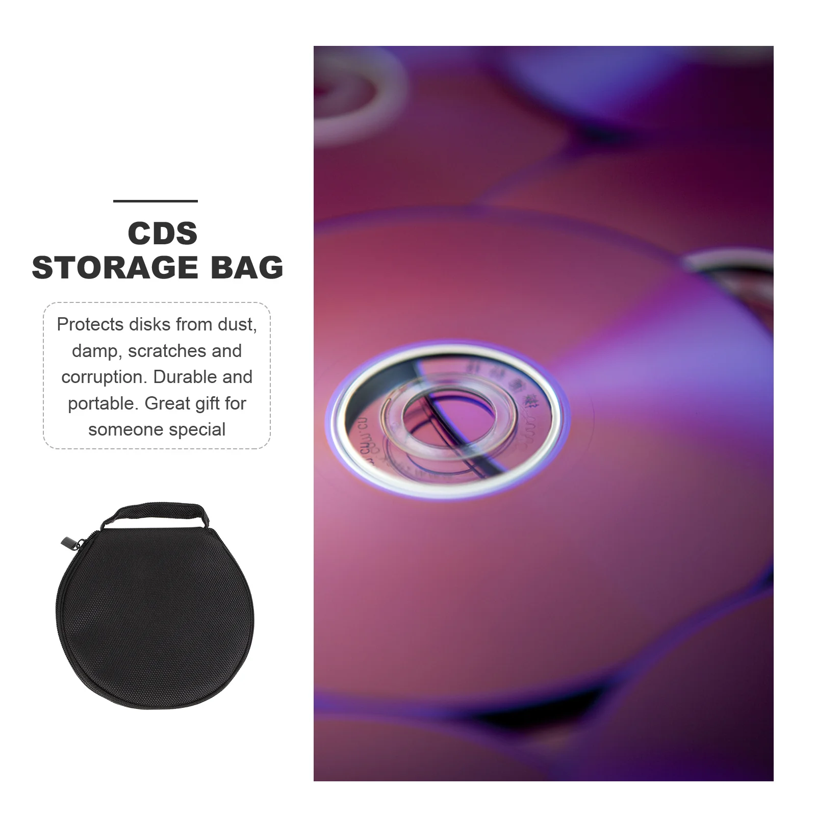 1Pcs Cd Storage Case High Quality Large Capacity Cd Bag Portable Dvd Organizer Shockproof Wear Resistant for Multiple Discs