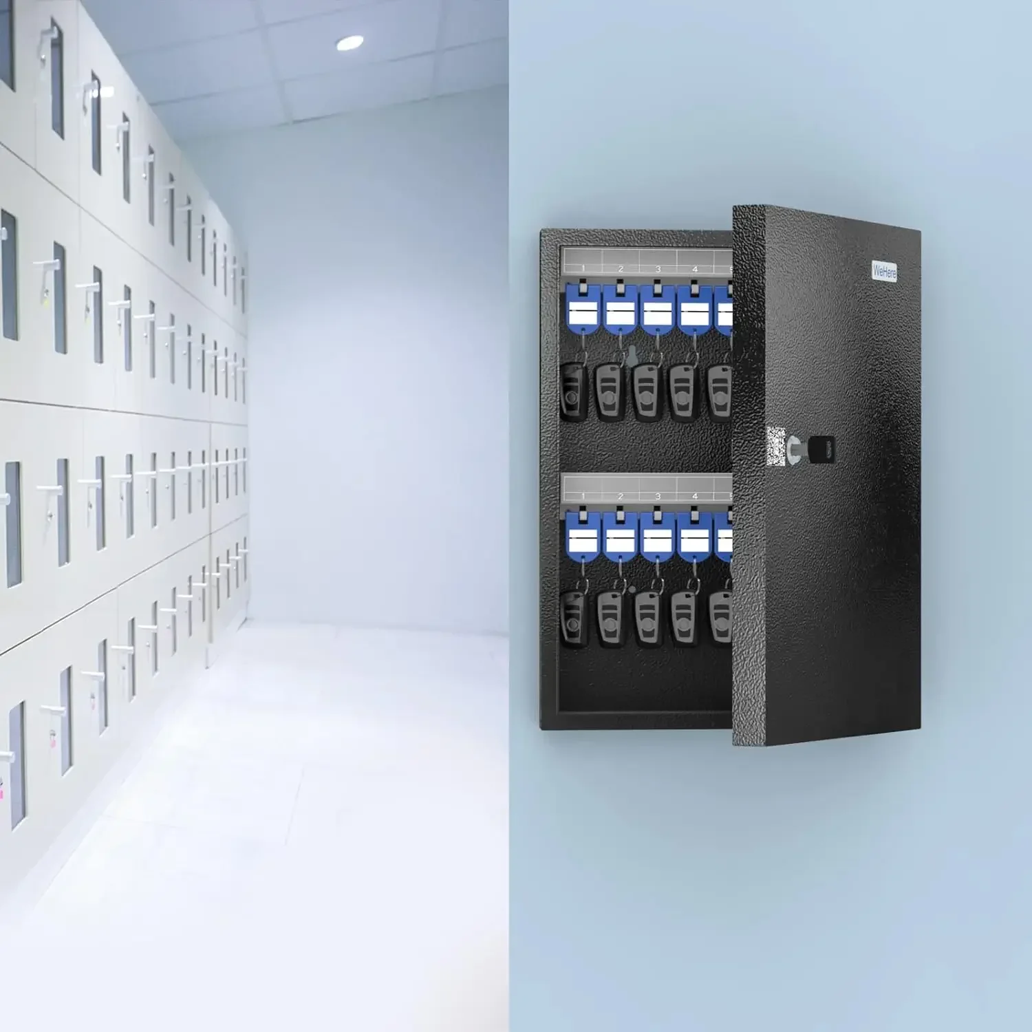 Made of Steel Key Safe Box New Multi Keys Storage Box Spare Car Keys Storage Organizer Box for Home Office Factory Store Use