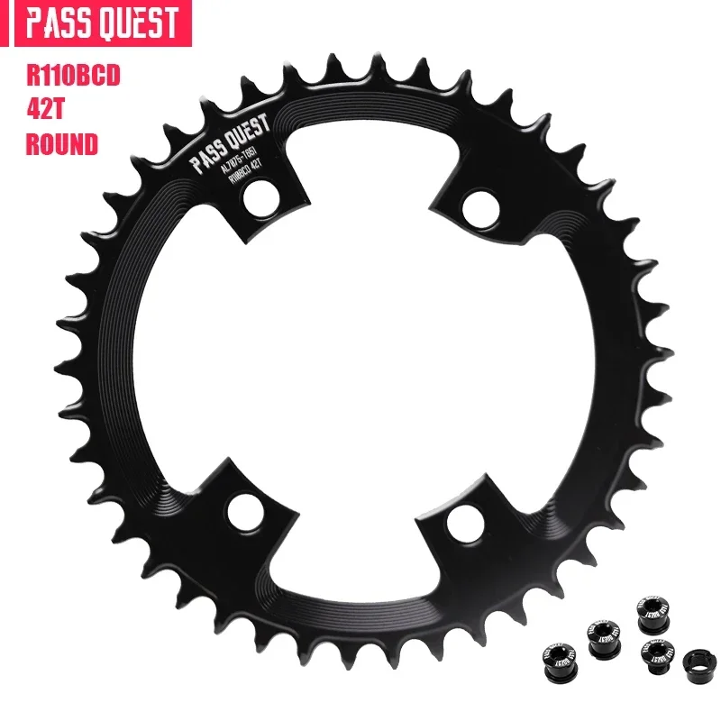 Pass quest 110bcd schmale breite Kettenblatt-Zahn platte für r8000 r7000 r9100 Rennrad Faltrad 36t-58t 9-12speed rundes Oval