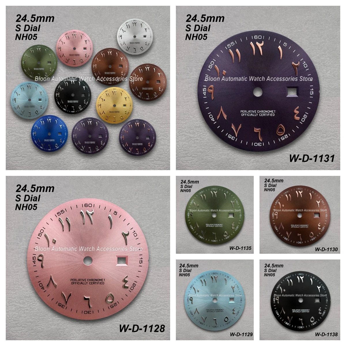 

24.5mm S Logo Arab Dial Fit NH05 Japanese Automatic Movement Sunburst Ladies High Quality Watch Modification Accessories